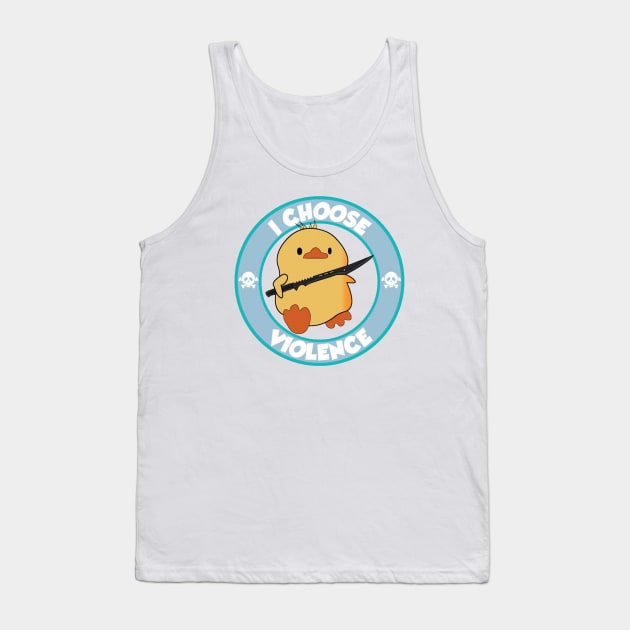 Funny Duck I Choose Violence <> Graphic Design Tank Top by RajaSukses